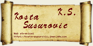 Kosta Susurović vizit kartica